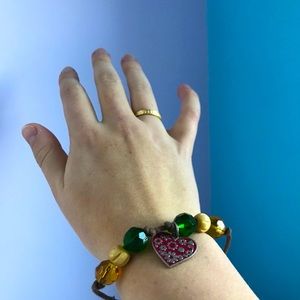 Brown, Green, Tan Beaded Rustic Bracelet